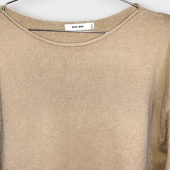 Mod Ref Womens Sweater Sz Small Classic Tan Fine Knit Classicore Lagenlook Cozy - Picture 3 of 11